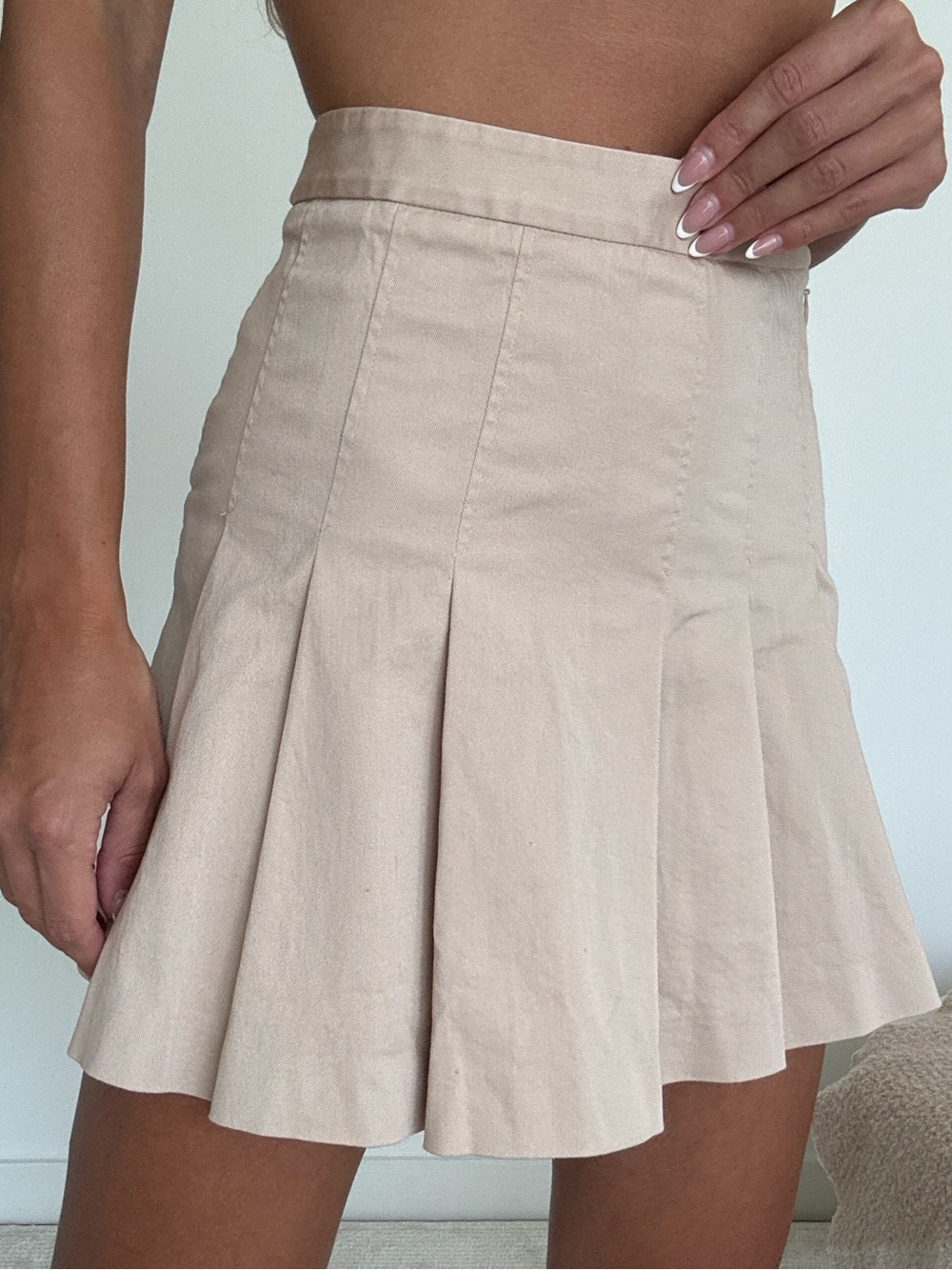 Lacoste Neutral Pleated Mini Skirt - Picture 3 of 5